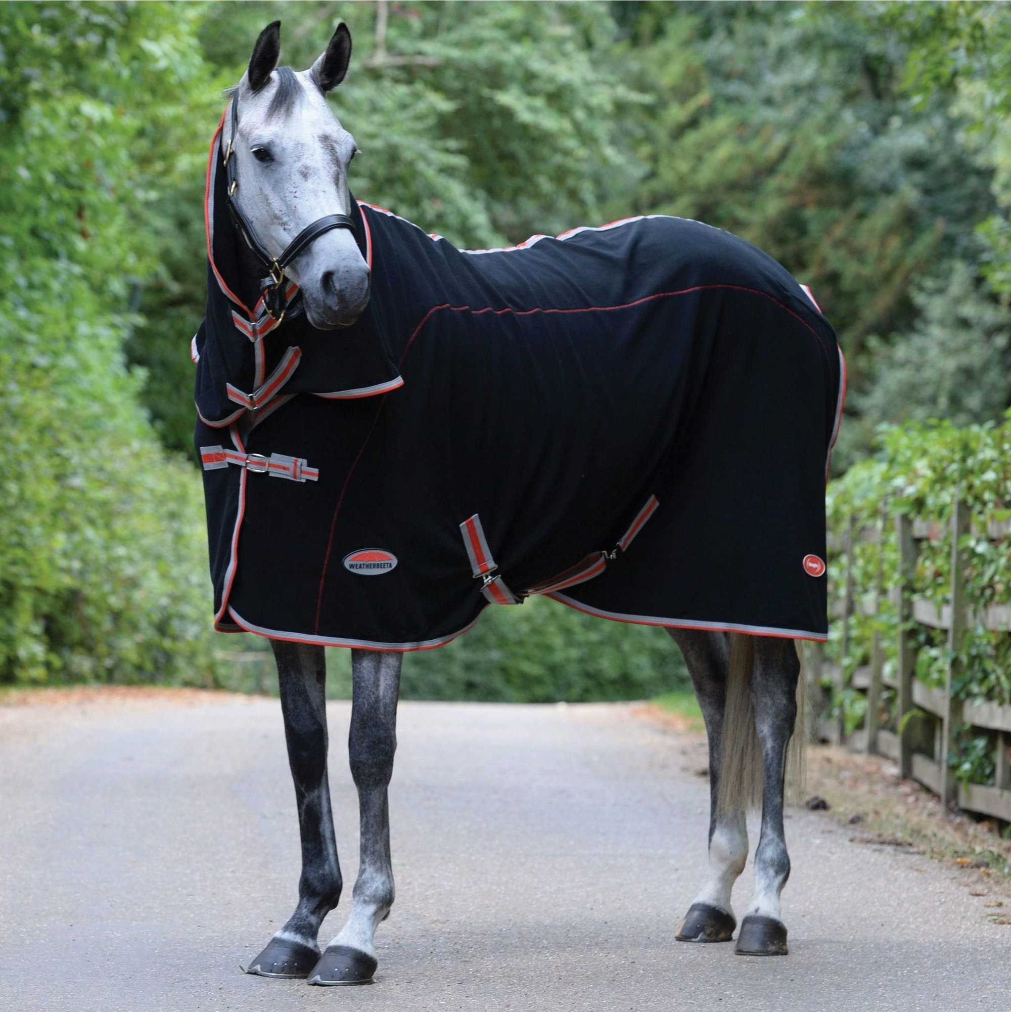Weatherbeeta Therapy-Tec Combo Neck Fleece - Black / Silver / Red